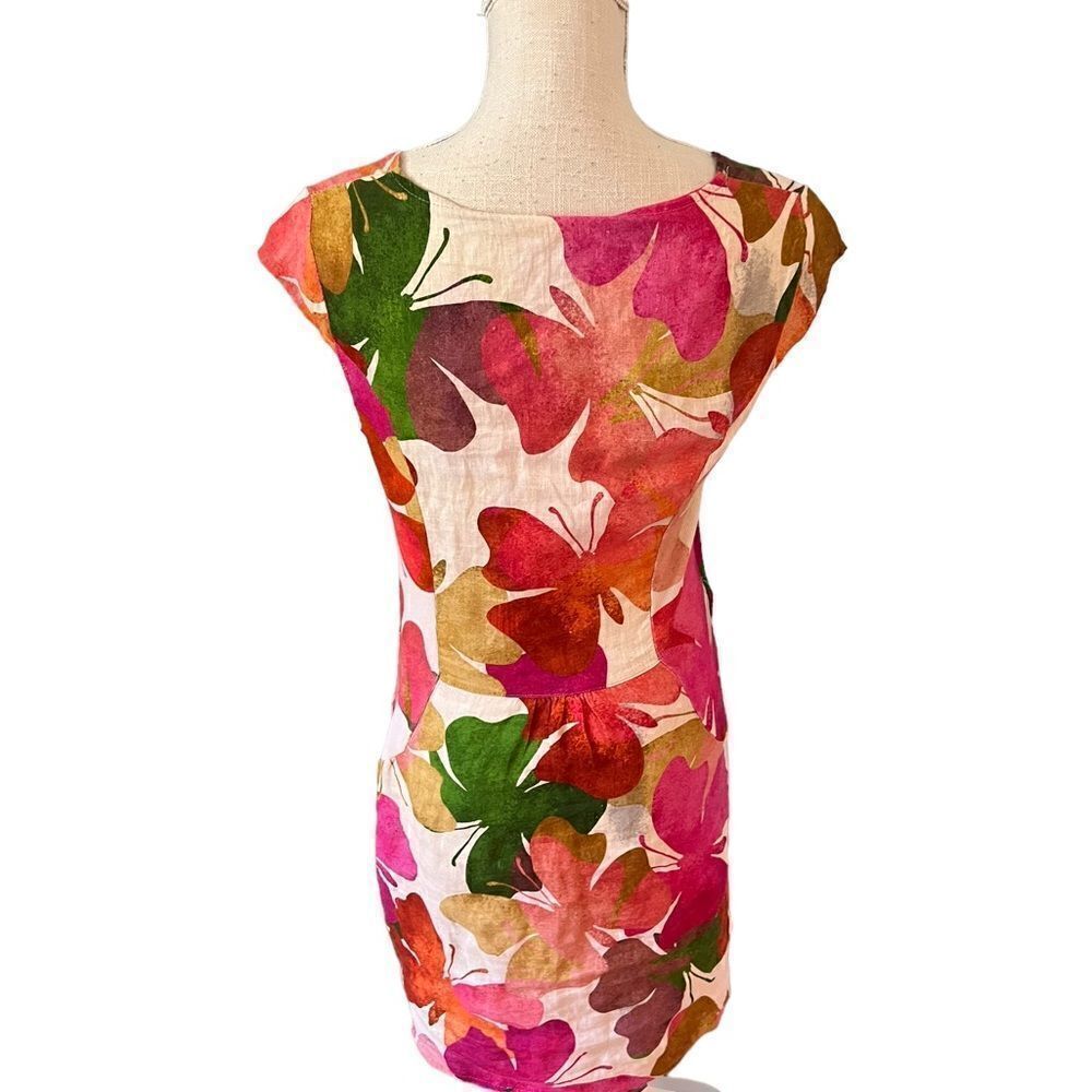 Linen Luv Butterfly Linen Dress Italy Small - Picture 5 of 6